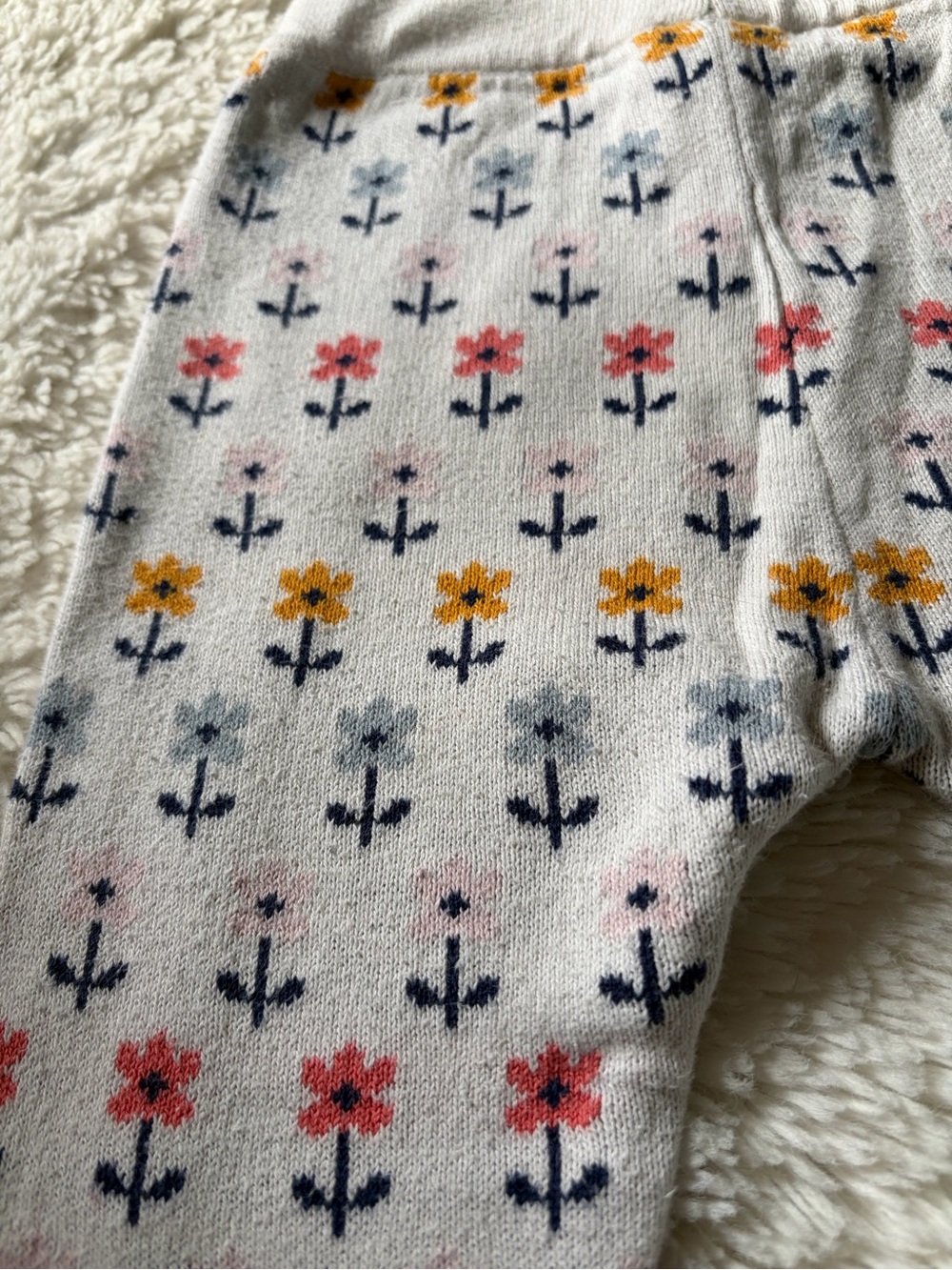 Hanna Andersson Girls 2T Sweater Stretch Knit Leggings Floral Daisies Multicolor - Picture 6 of 8
